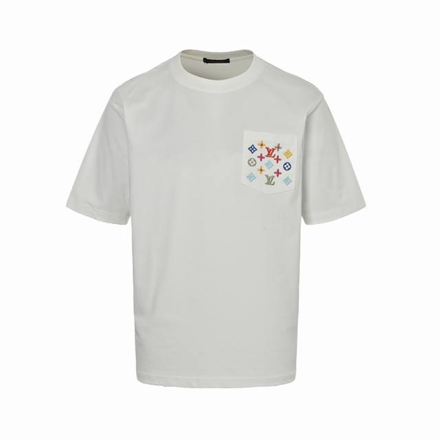 Louis Vuitton 25Ss pocket colorful old flower colorful embroidery short sleeves