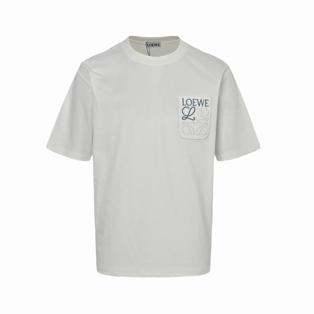Loewe Loewe pocket logo contrast embroidery short sleeves Simple and fresh style