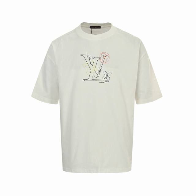 Louis Vuitton 25Ss dotted line logo printed short sleeves The fabric is made of