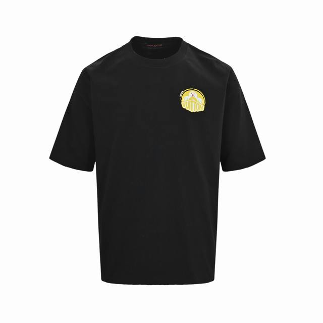 Louis Vuitton 25Ss yellow label logo printed short sleeves The fabric is made of