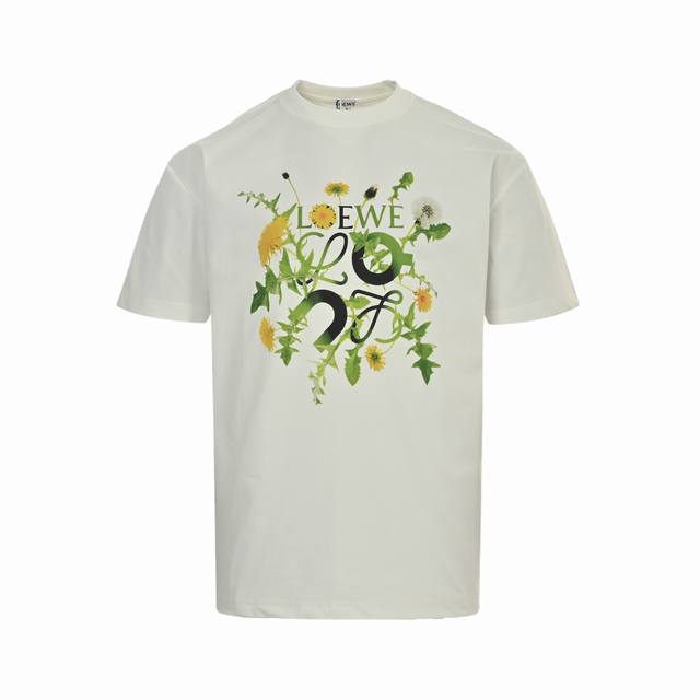 Loewe 25Ss Angpao joint floral print short-sleeved T-shirt The fabric is made of