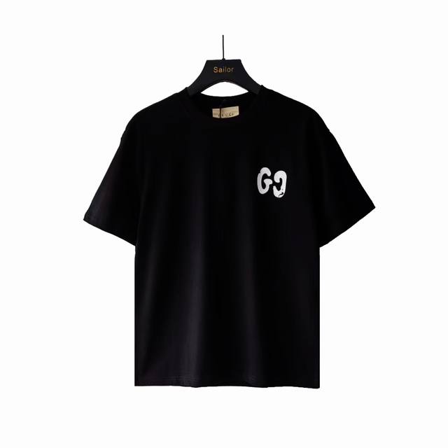 Actual details + size chart Gucci 24Ss graffiti hand-painted double G print roun