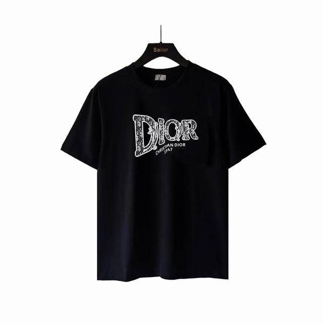 Actual details + size chart Dior's new short sleeves with full-printed letters o
