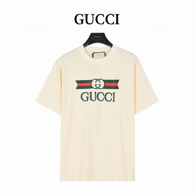 Gucci belt logo embroidered short-sleeved T-shirt Original fabric official style