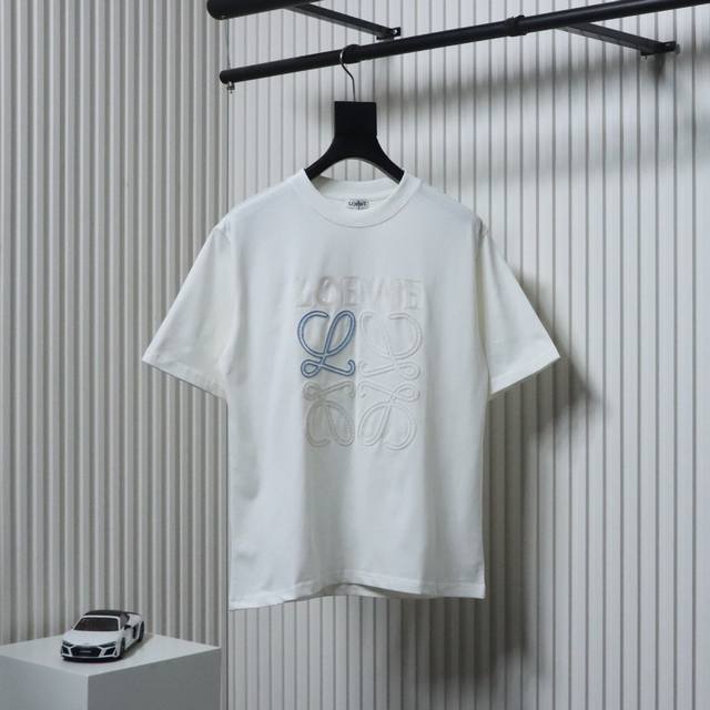 Loewe 25Ss hollow embroidered four-leaf clover short sleeves are made of customi
