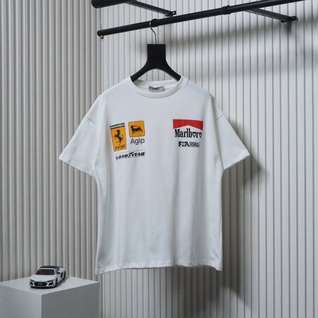 Purey Wr 25Ss Motor Sport Logo Tee Heavy 90S Retro Ferrari racing pattern sports