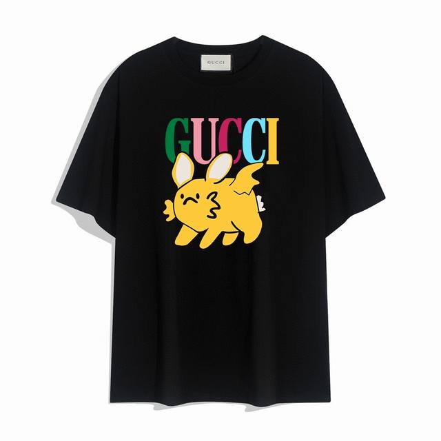 Gucci new cute pet series letter short-sleeved T-shirt, simple design looks very