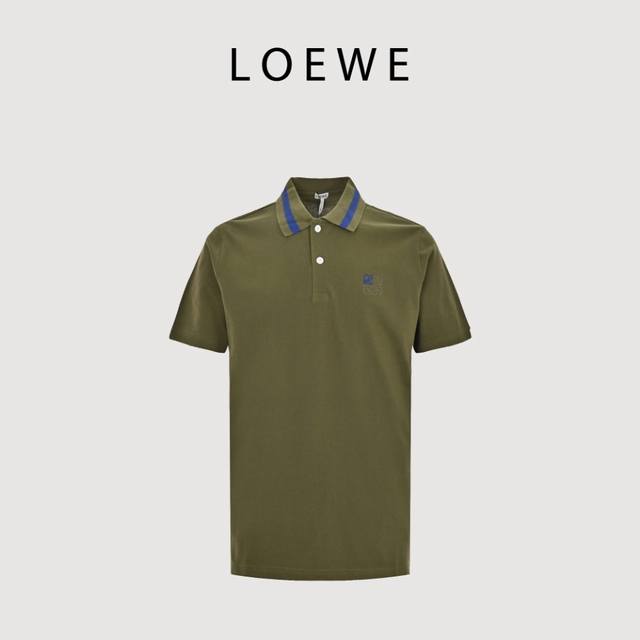 Loewe 23Ss Short-sleeved Polo Shirt with Logo Embroidered on the Chest in Colorb
