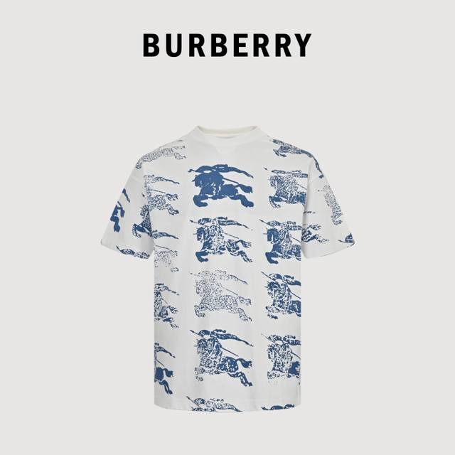 Burberry 24Ss full-print gradient warhorse print short-sleeved T-shirt The fabri