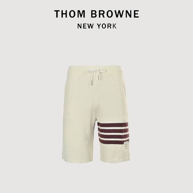 Thom Browne Tb classic four-bar yarn-dyed white and red shorts Tb classic versio
