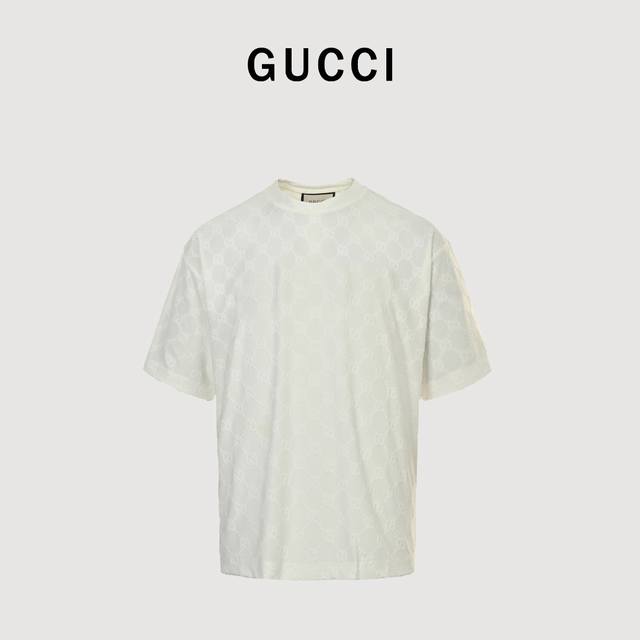 Gucci Gucci double G jacquard knit short-sleeved T-shirt with dark pattern all o