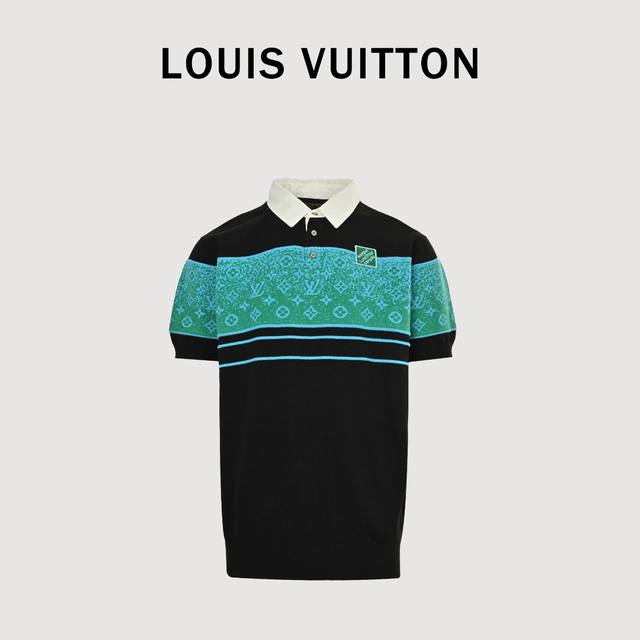 Louis Vuitton Lv green jacquard short-sleeved Polo shirt Authentic 11 purchased,