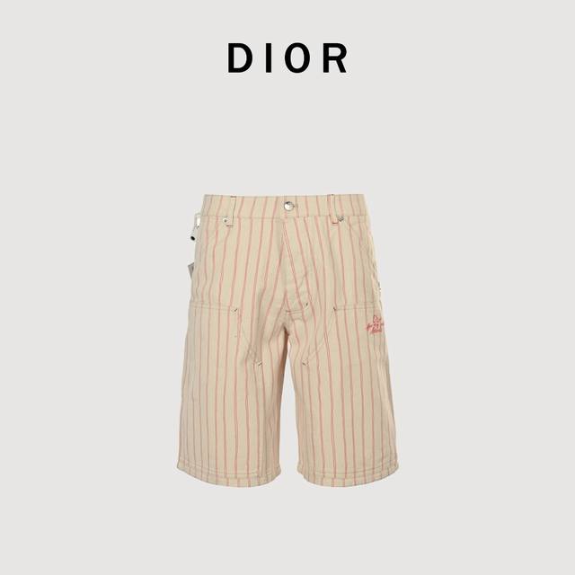 Dior 25Ss pocket stripe Dio letter shorts With French elegance as the background