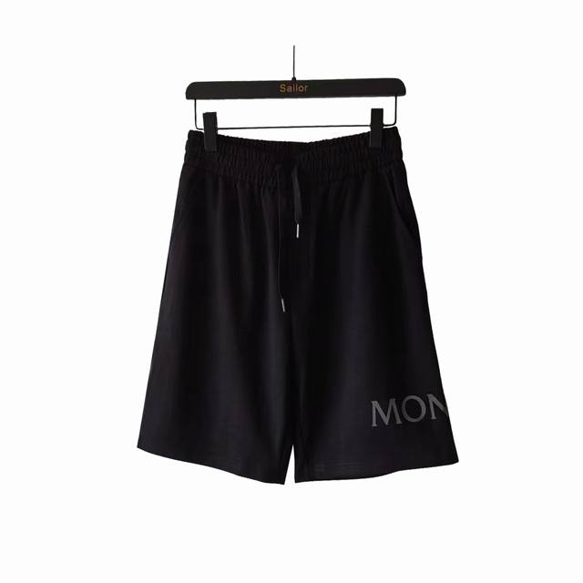 Actual details + size chart Moncler 24Ss letter logo back pocket iconic shorts S