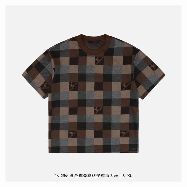 Lv 25Ss multi-color checkerboard plaid short sleeves Inspired by the retro style