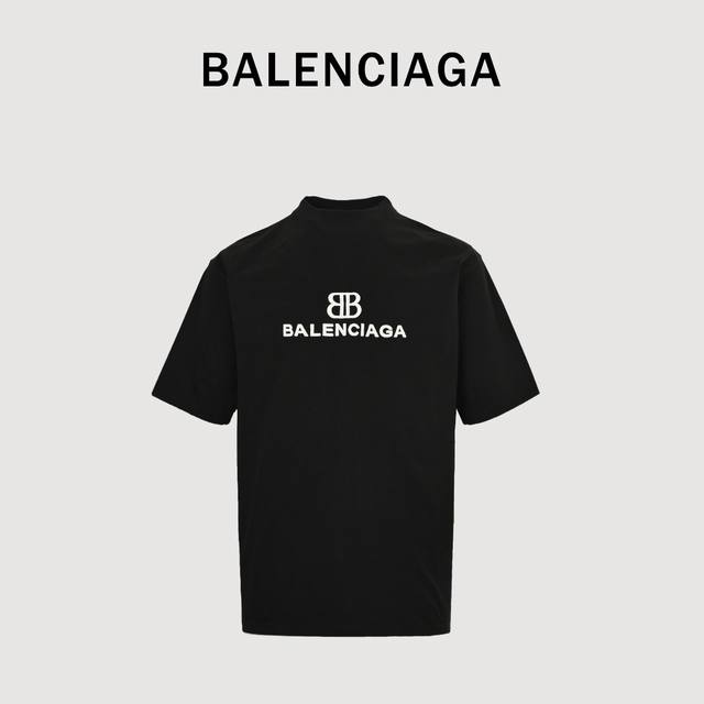 Balenciaga Bb front and back embroidered pullover short sleeves loose version un