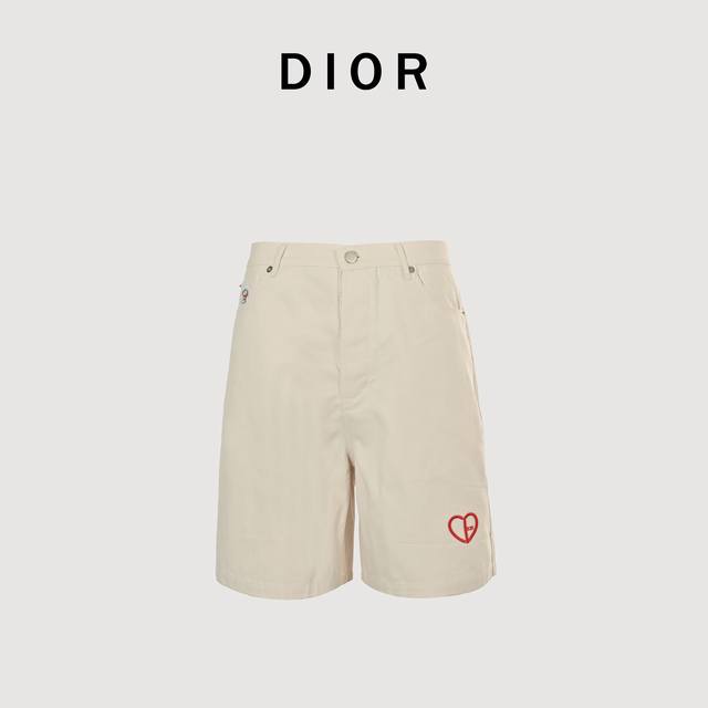 Dior 24Ss Valentine's Day limited edition love embroidered shorts New shorts thi