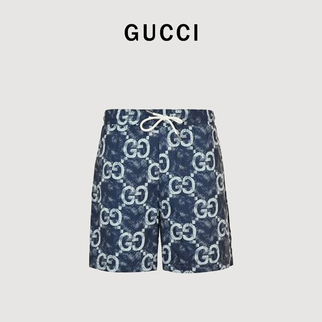 Gucci 25Ss Double G Full Print Tie-Dye Beach Shorts 25Ss new style is a must-hav