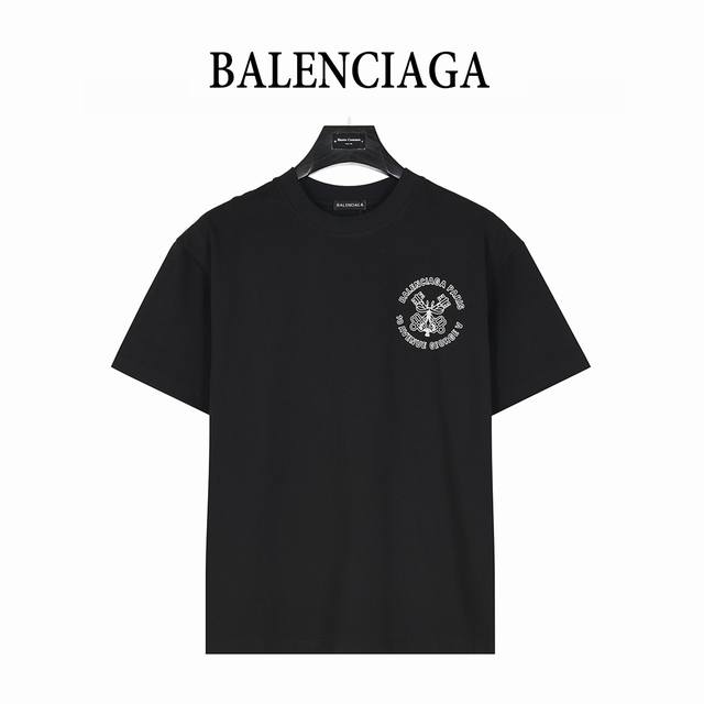 Balenciaga 25Ss Key Badge Logo Printed Short Sleeve T-shirt Purchased the origin