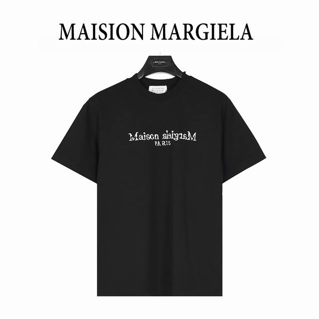 Maisonmargiela Margiela embroidered damaged patch round neck short-sleeved T-shi