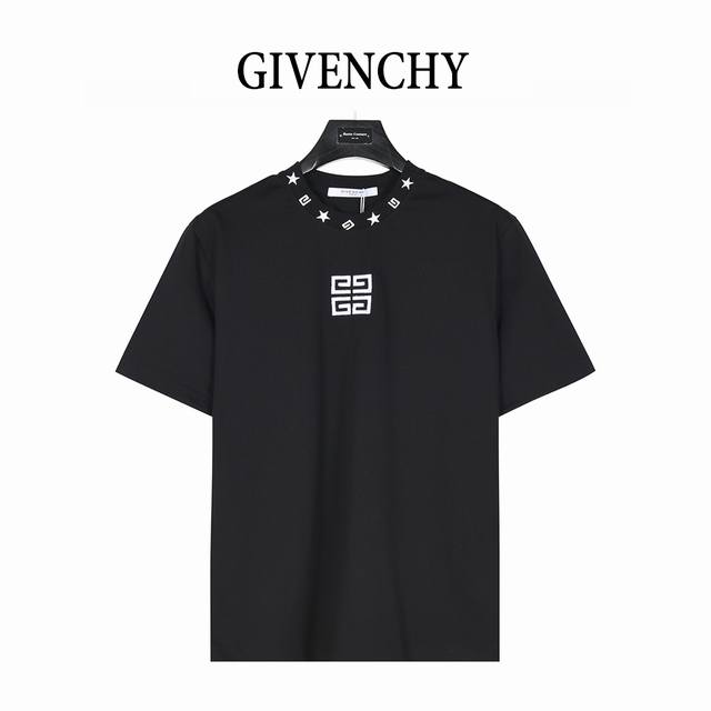 Givenchy 25Ss short-sleeved T-shirt with five-pointed star embroidery on the nec