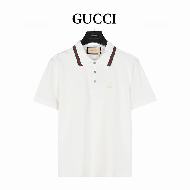 Gucci 25Ss double G logo short-sleeved polo shirt Double-sided mercerized long-s