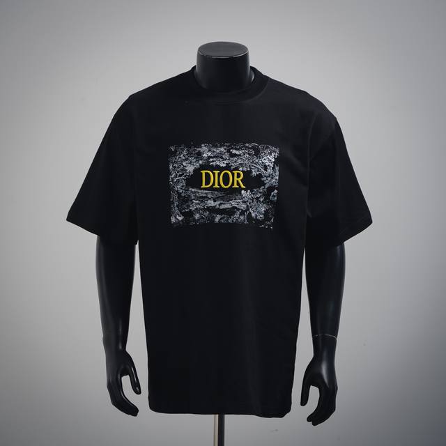 Dior 25Ss floral foamed letter logo short-sleeved T-shirt The first thing that c