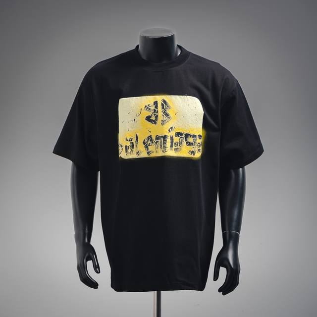 Balenciaga hand-painted Bb letter foamed round neck short-sleeved T-shirt Custom
