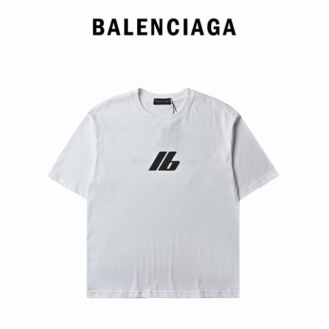 Balenciaga Ib front and back white ink direct printing short-sleeved T-shirt Bri