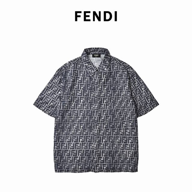 Fendi Fendi full width Ff short-sleeved shirt Customized cotton and linen blende