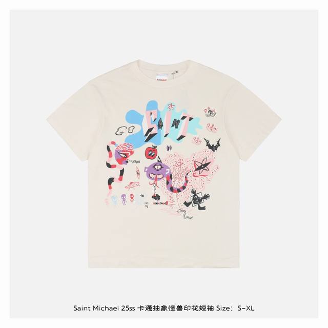 Saint Michael 25Ss cartoon abstract monster print short sleeves The overall fabr