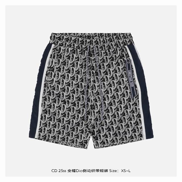 Dior 25Ss full-width Dio side webbing shorts Inspired by the retro style of the