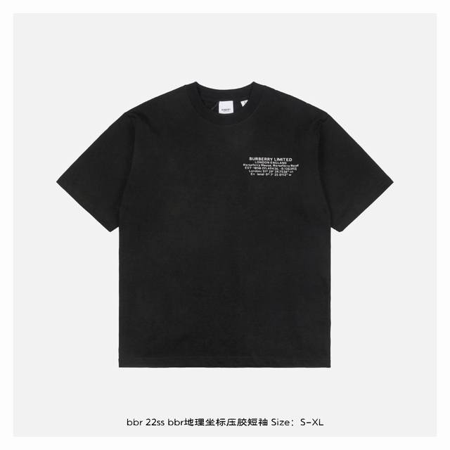 Burberry 22Ss Bbr geographic coordinates laminated short sleeves Inspired by the