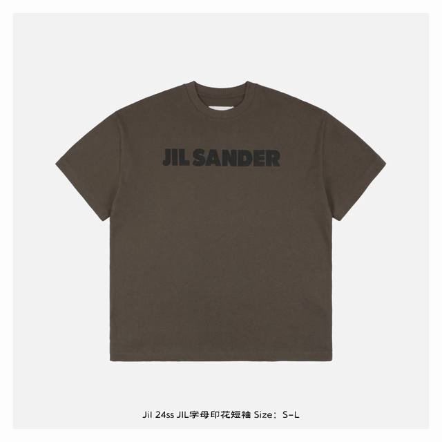 Jil Sander 24Ss Jil letter print short sleeves Fabric 32S fine cotton single str