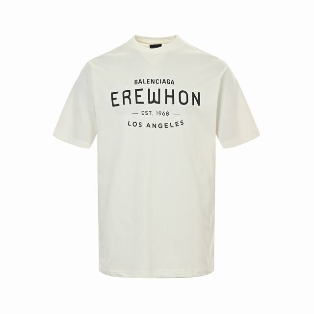 Balenciaga 24Ss 1968 letter print short sleeves The fabric is made of 280g combe