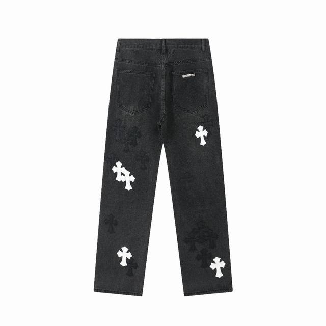 High-version Chrome Hearts Chrome Hearts leather label cross washed distressed j