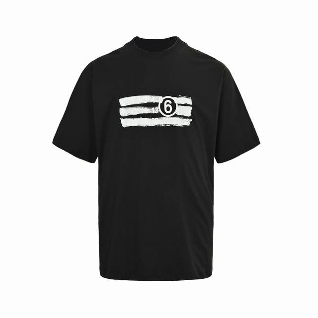 Maison Margiela 25Ss short-sleeved shirt with number 6 print . Woven 200G M2 com