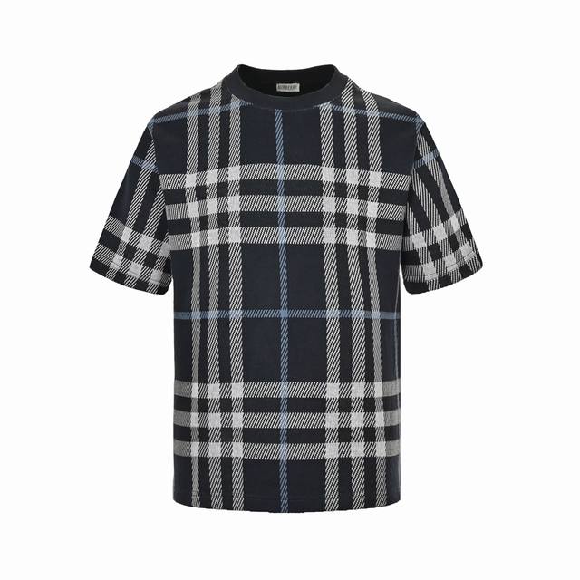 Burberry 24Ss plaid knitted short-sleeve Original short-sleeve 7700, 72% wool 28