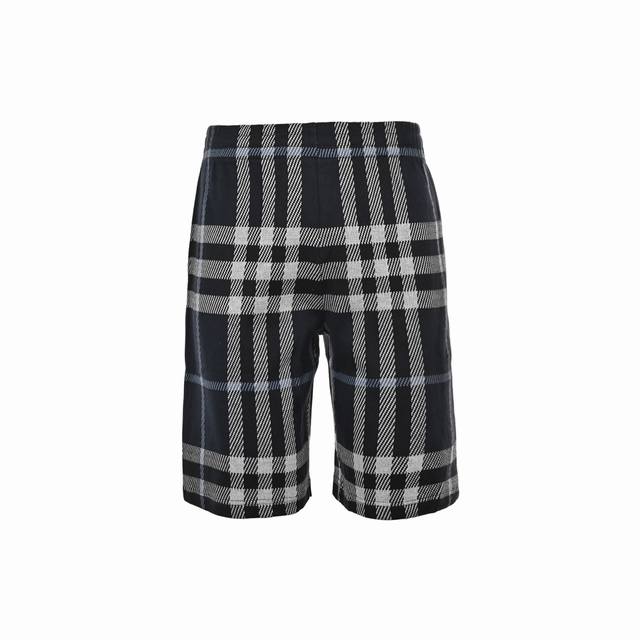 Burberry 24Ss plaid knitted shorts Original shorts 5900, 72% wool 28% chemical f