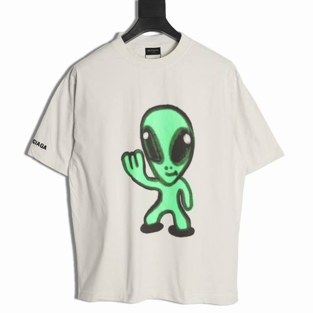 Balenciaga 25Ss Alien print short-sleeved T-shirt Exclusive G double yarn combed