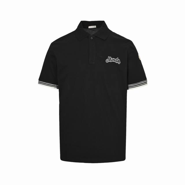 Moncler 25Ss embroidered logo Polo short sleeves Made of 60s double-strand 280g