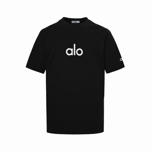 Alo basic letter logo printed short sleeves Imported pulp will not deform after