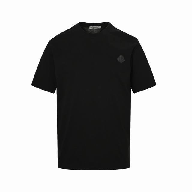 Moncler 25Ss short-sleeved shirt with chest patch and letter print on the back T