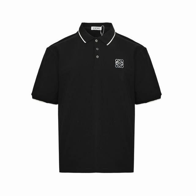 Loewe 25Ss Logo Embroidered Polo Short Sleeves Custom-made imitation cotton fabr
