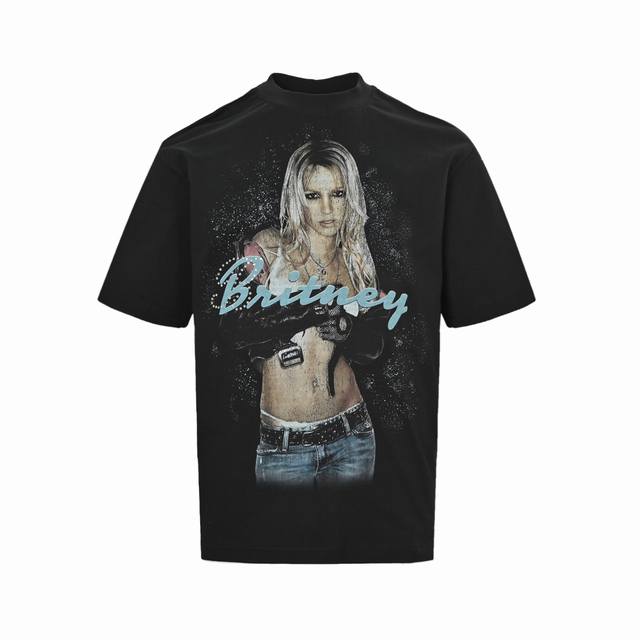 Balenciaga 25Ss Britney print washed short sleeves Made of pure cotton soft fabr