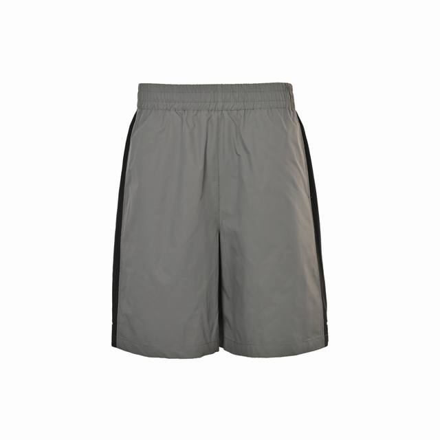Balenciaga 25Ss hoop embroidery contrast color patchwork shorts Using three-dime