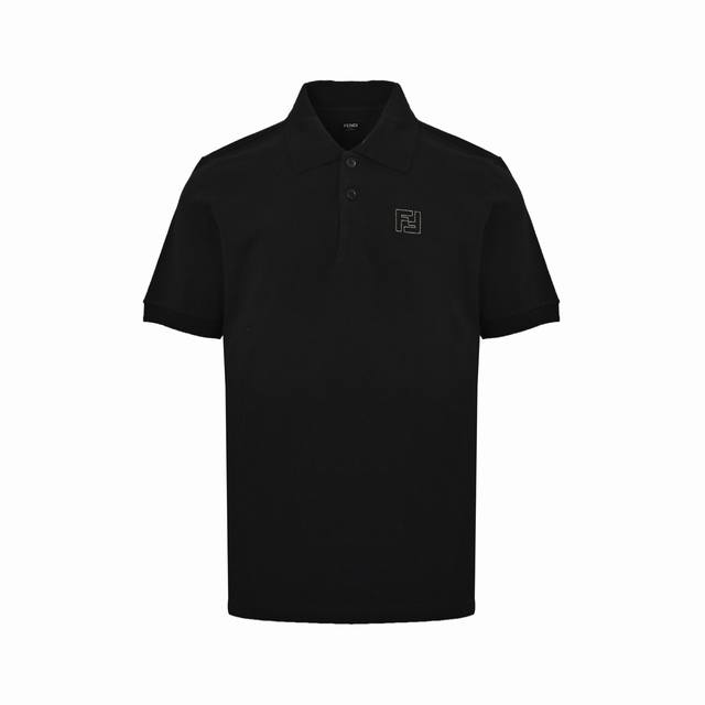 Fendi 25Ss hot stamping Ff logo Polo short sleeve Made of 60s double strand 280g