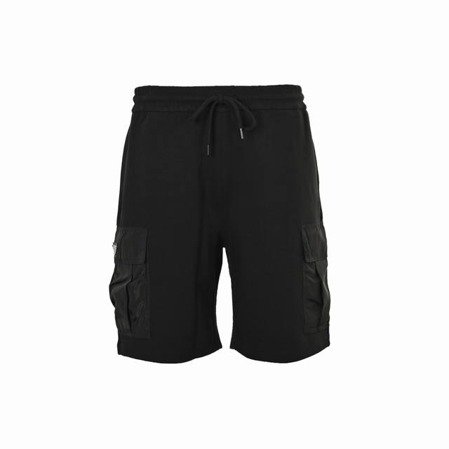 Prada 25Ss metal triangle logo side pocket work shorts original purchase, double