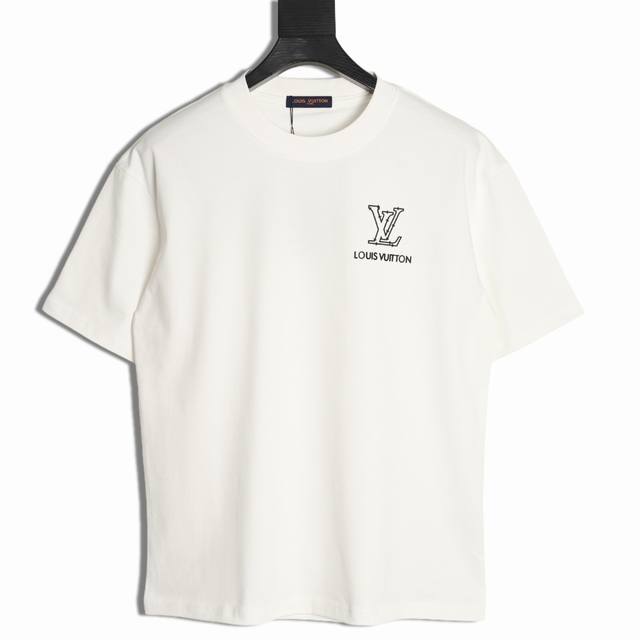 Louis Vuitton Lv 25Ss Line Logo Short Sleeve T-shirt The fabric is made of custo
