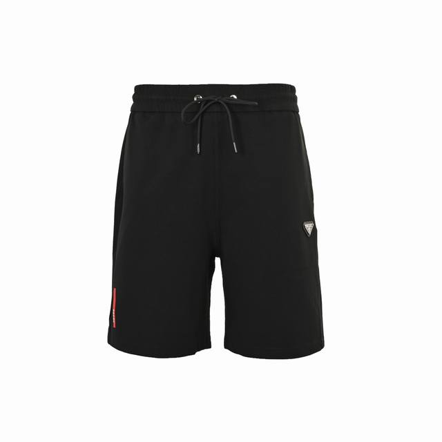 Prada 25Ss triangle red rubber strip logo shorts Unisex new aesthetic inspiratio
